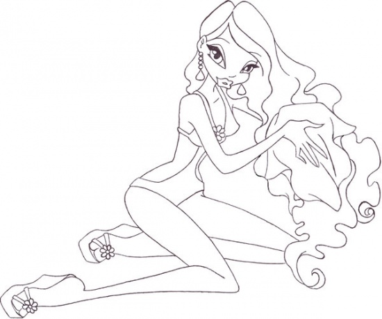 Раскраска Аиша на пляже