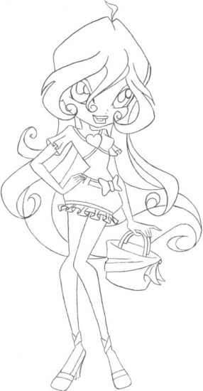 Раскраска Блум чиби