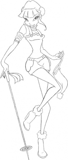 Раскраска Муза зимний наряд