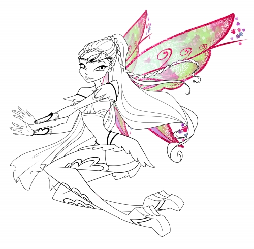 Раскраска Блумикс Рокси