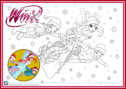 Новогодняя раскраска с Блум в Гармониксе