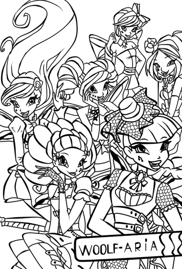 Раскраска Винкс Халловинкс