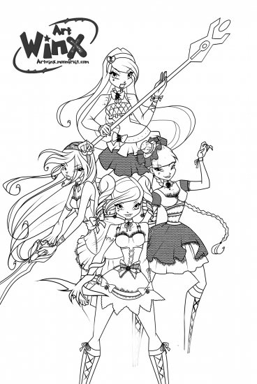 Винкс Хэллоуин раскраска