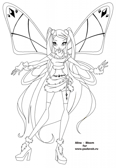 Раскраска винкс Стелла ловикс / любовикс, автор Alina-Bloom