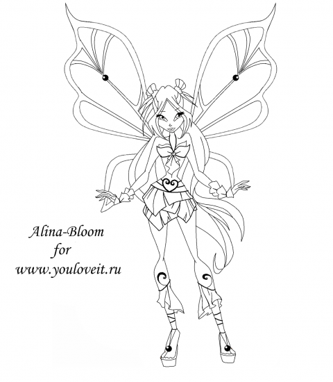 Раскраска винкс флора софикс