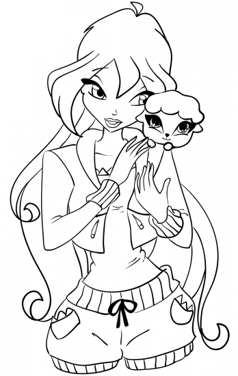 Блум с Белль-кадр раскраска