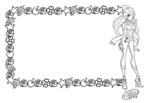 Раскраска Блум Винкс, стиль кафе 5го сезона