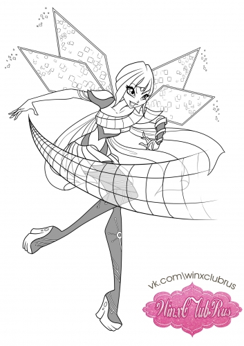 Раскраска магия Техны в превращении Блумикс Винкс