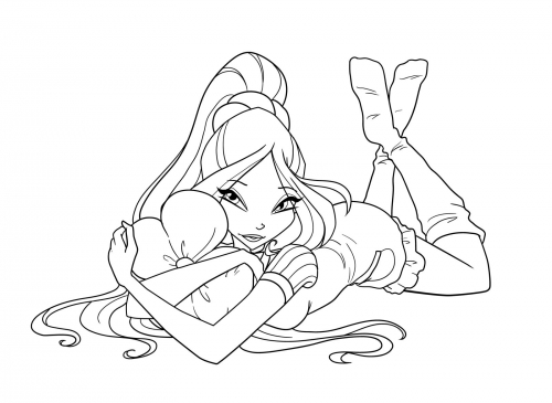 Флора пижамка раскраска