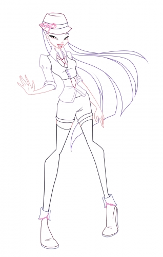 Муза в шляпке раскраска