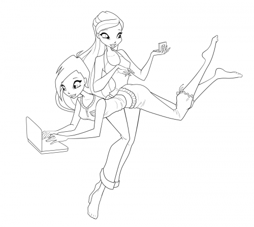 Техна и Стелла 5 сезон пижамки раскраска