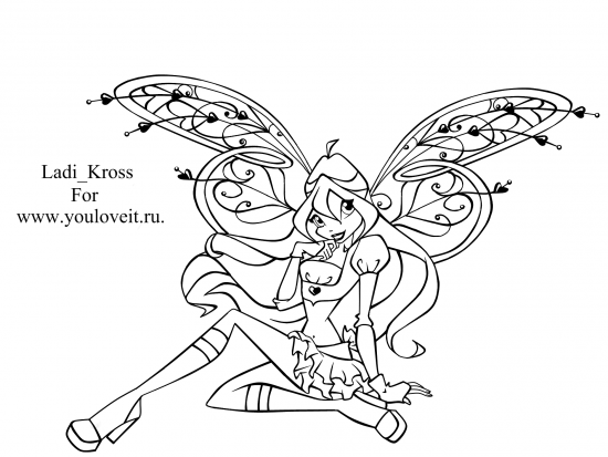 Раскраска винкс блум беливикс