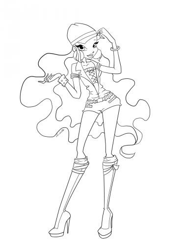Раскраски Винкс (Winx) 5 сезон Лейла