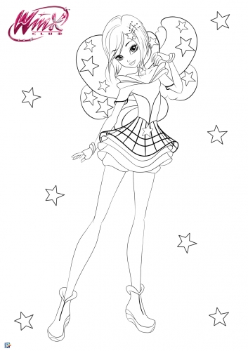 Винкс Космикс раскраска с феей Текной