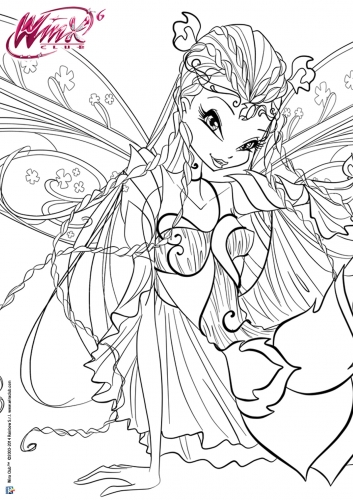 Винкс Флора Блумикс кутюр раскраска