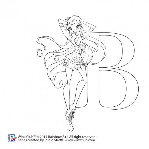 Раскраски Винкс 5 сезон Стелла в шарфике