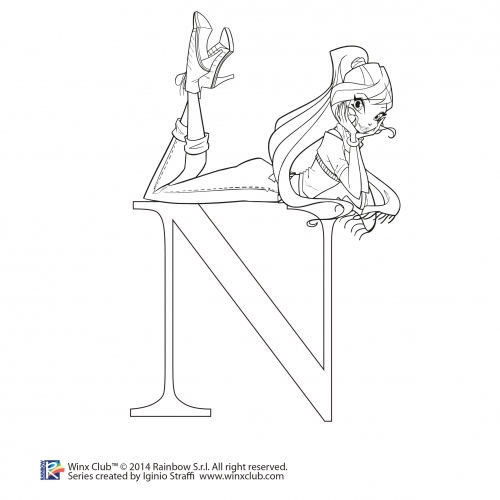 Раскраски Винкс 5 сезон Блум в шарфике