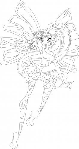 Раскраска с Блум в сирениксе в полный рост