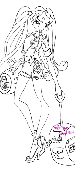 Стелла раскраска, серия путеществия с Винкс