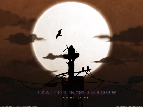Тень Итачи на фоне луны