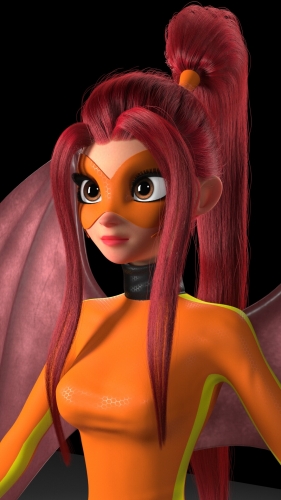 Леди Дракон в оранжевом костюме