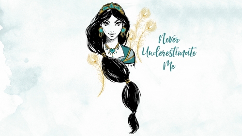 Обои с принцессой Жасмин в наряде из фильма Аладдин 2019 года, красивый рисунок