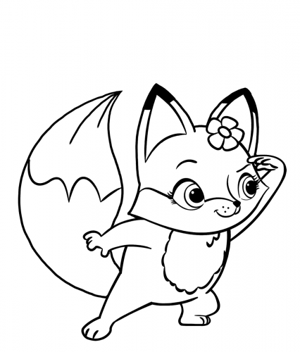 Раскраска Энчантималс лисенок Флик