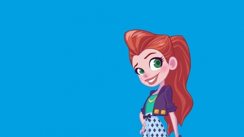 Полли Покет обои с Лайлой на синем фоне