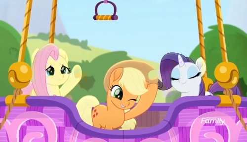 Приветствие от пони Флаттершай, Эпплджек и Рэрити
