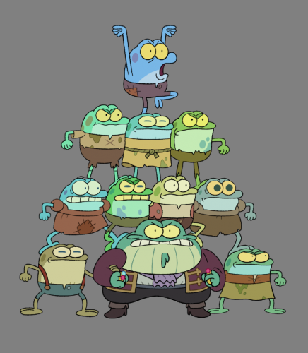 Амфибия Дисней лягяшки Вартвуда пугают монстра