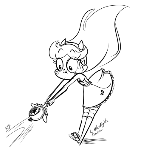 Раскраска Стар Баттерфляй с волшебной палочкой