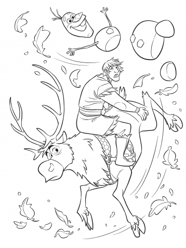 Поток ветра уносит Свена, Олафа и Кристоффа