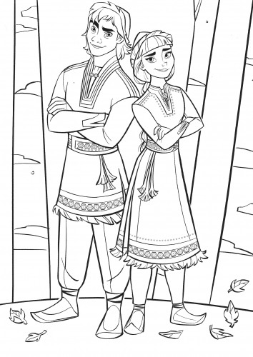 Раскраска Холодное Сердце 2 новые персонажи Ханимарен и Райдер