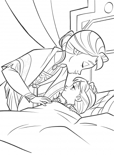 Мама укладывает Эльзу спать