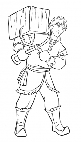 Раскраска Холодное Сердце 2 Кристофф со льдом, распечатать