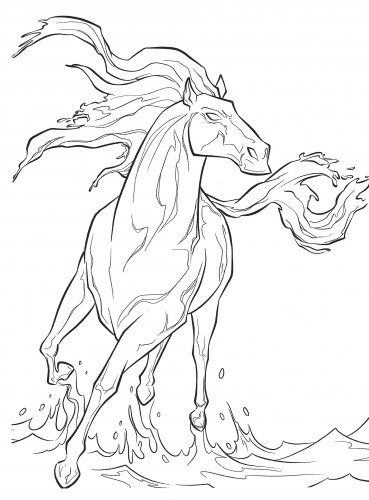 Раскраска Холодное Сердце 2 конь Нокк