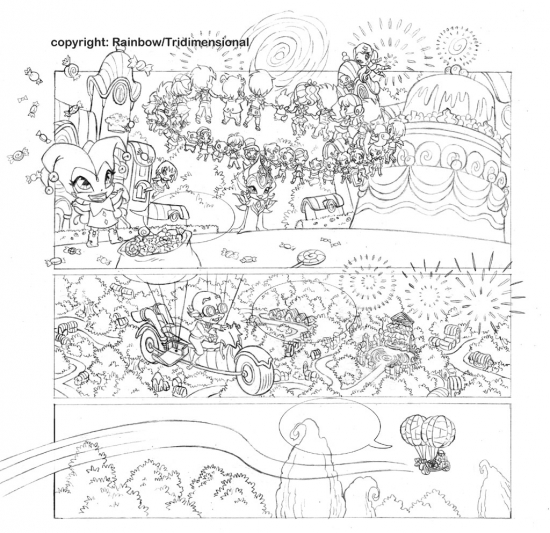 зарисовки к  комиксу поппикси