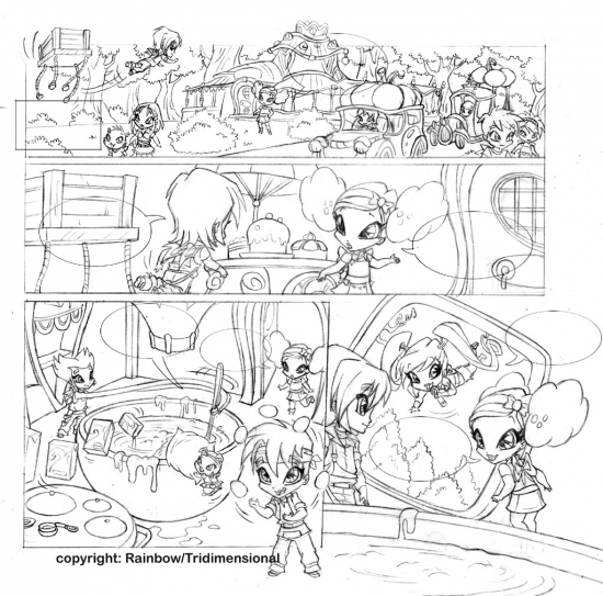 зарисовка комикса поппикси