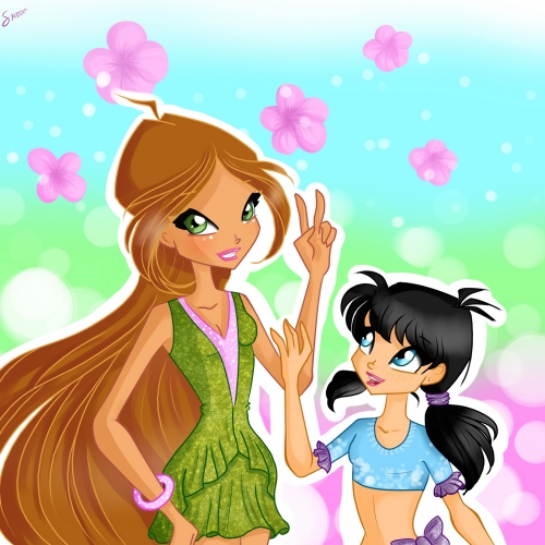 Флора с дочкой