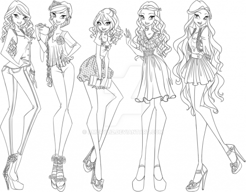 Пять героинь в стиле Винкс