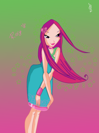 Рокси в костюме фантазими