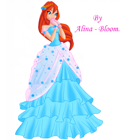 блум в бальном платье