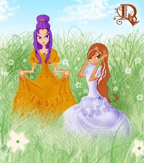 Фанарт в стиле винкс, автор Dashyl4i4ik, Эксис и Бирута.