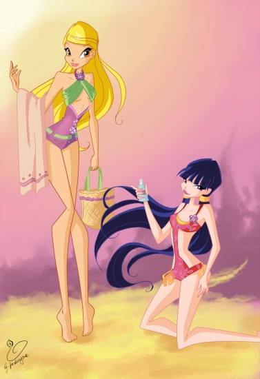 Стелла и муза на пляже by fantazyme