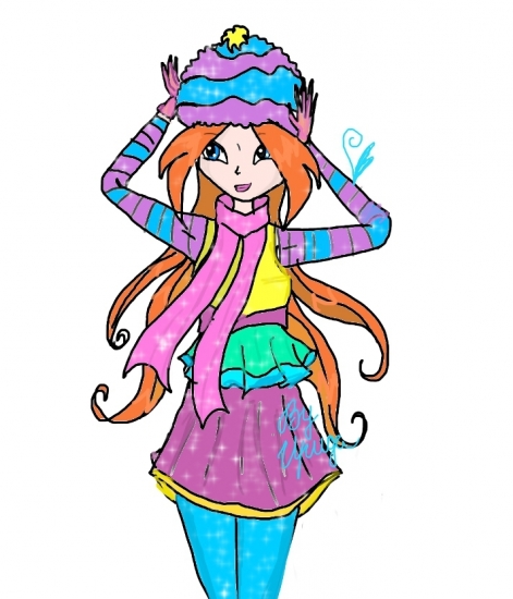 Блум примеряет зимнюю шапочку