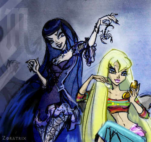 Стелла и Химера, знак зодиака скорпион от Zoratrix