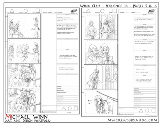 Раскадровка серий Винкс