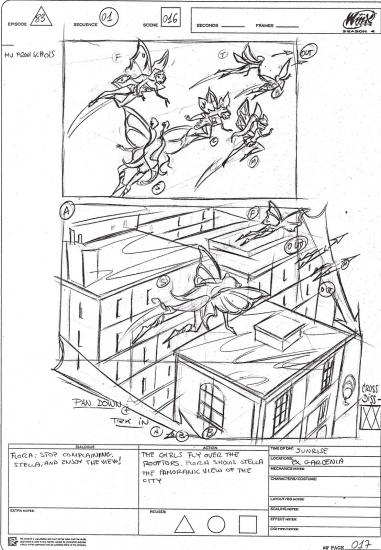 Раскадровка серии из 4го сезона, винкс