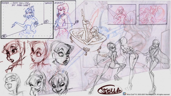 Наброски рисунков Стеллы, от официального художника комиксов