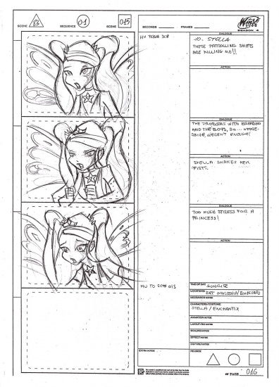 Раскадровка серии из 4го сезона, стелла